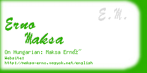 erno maksa business card